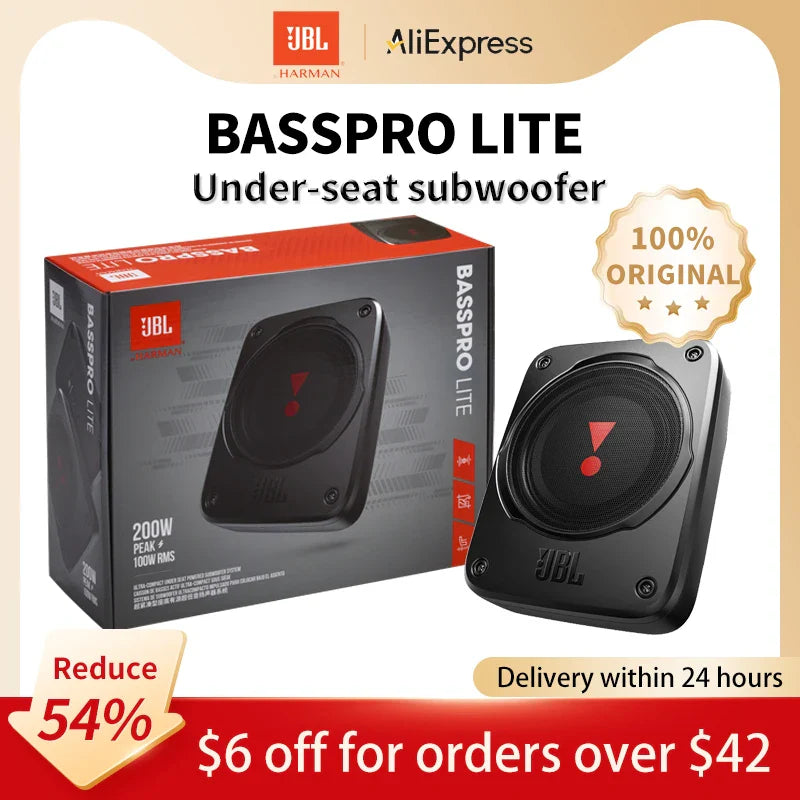 JBL Car audio Car subwoofer 160W active stereo heavy subwoofer Cast aluminum 6.5cm thick mounted under the seat