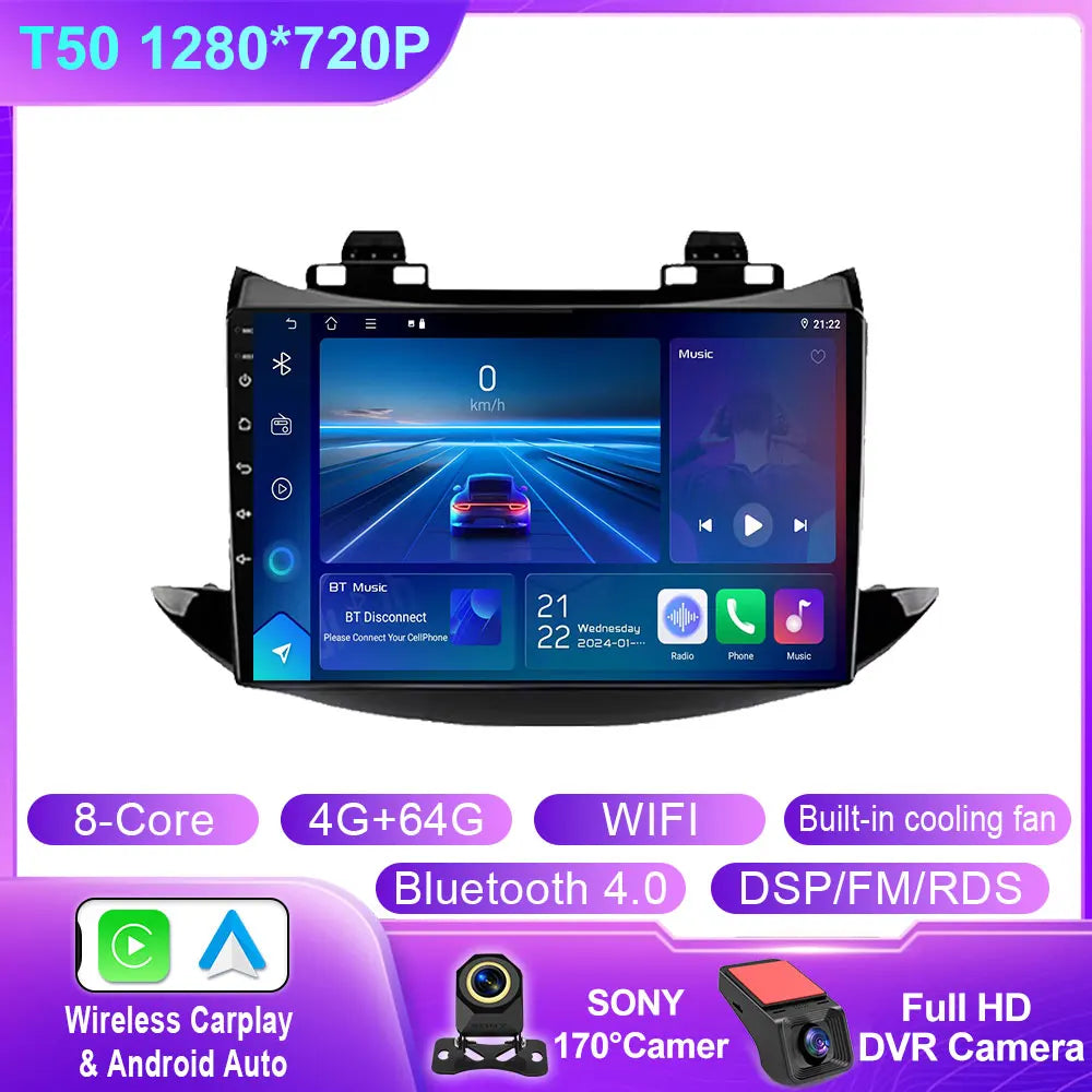 For Chevrolet Tracker Trax 2016 - 2019 Android 14 Auto Car Radio Multimedia Video Player Bluetooth GPS Navigation DSP Carplay BT