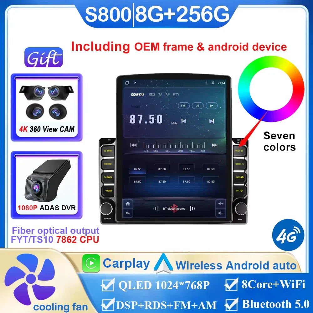 9.7 Inch Android Auto Carplay For Nissan Tiida C11 2004-2013  Style Car Multimedia Video Player 5G Wifi Navigation No 2din