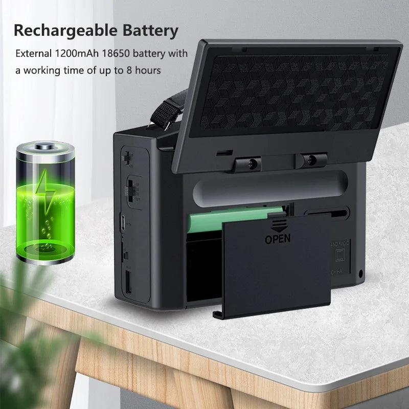 Multi-function Portable Radio FM AM SW Rechargeable USB TF Play Outdoor Solar Wireless Speaker Bluetooth With FM Radio Receiver