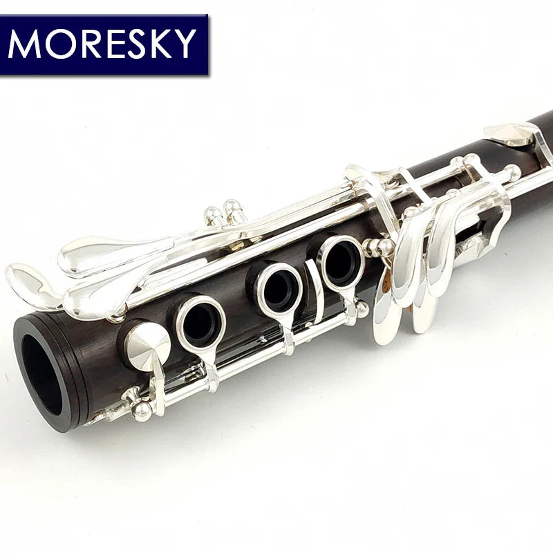 MORESKY Clarinet Bb Wood Ebony Silver Plated 17 Keys Grenadilla Sib Klarnet M601