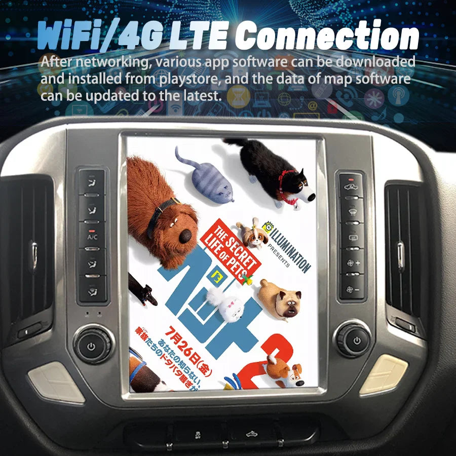 12.1inch Android Screen Radio For Chevrolet Silverado GMC SIERRA 2014 - 2018 GPS Carplay Auto Car Multimedia Video Player Stereo