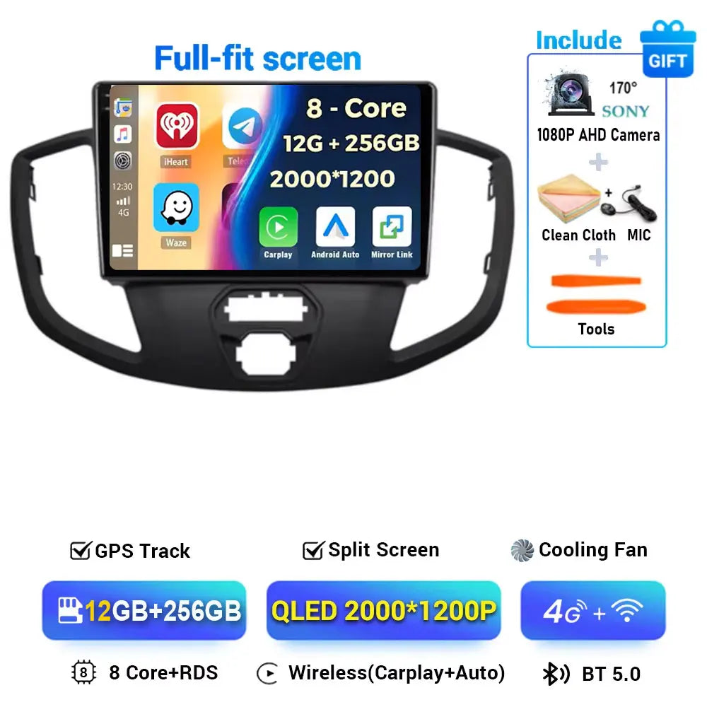 Android 15 Wireless Carplay&Auto WIFI+4G For Ford Transit 2015 2016 2017 2018 Car Radio Multimedia Video Player GPS Stereo 2din