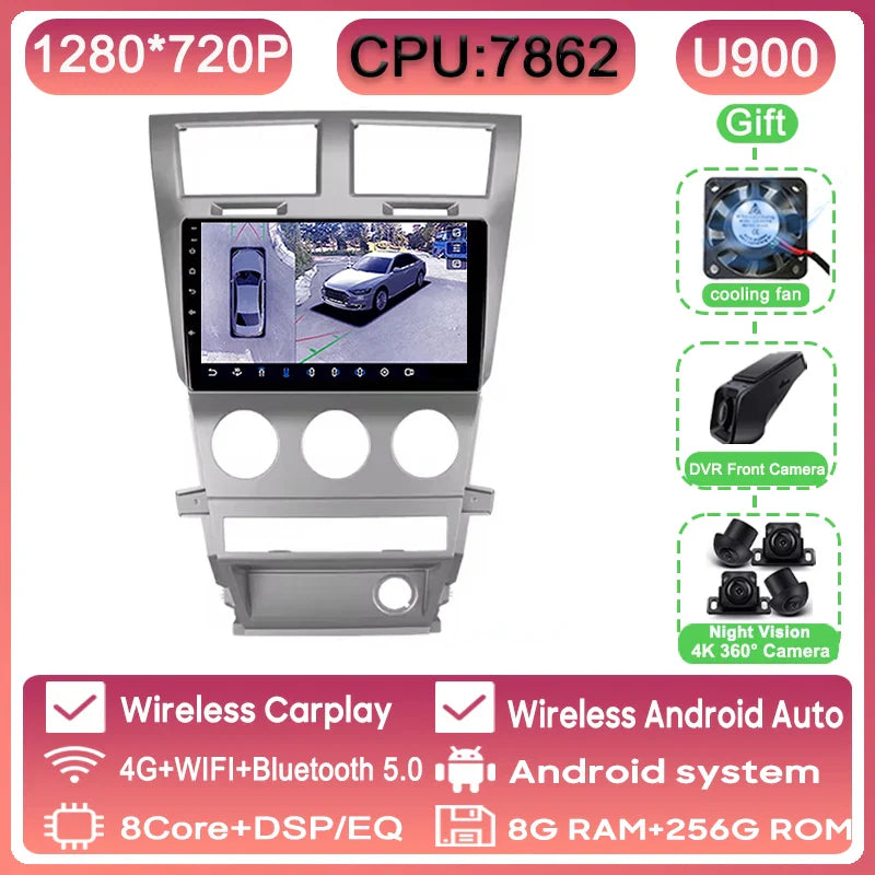 Car Radio Carplay For Dodge Avenger JS 2007 - 2010 For Dodge Nitro 2006 - 2011 Navigation GPS Android Auto Multimedia Player BT