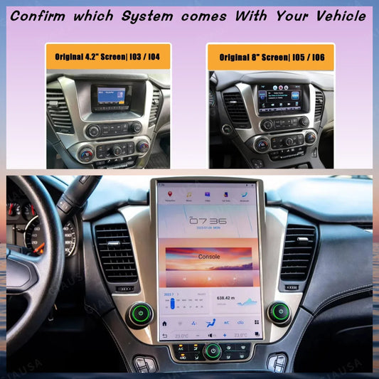 14.4 Inch Vertical 2K Screen For GMC Yukon / Chevroler Tahoe Suburban2014-2020 Car Android 13 Radio Head unit Multimedia Carplay