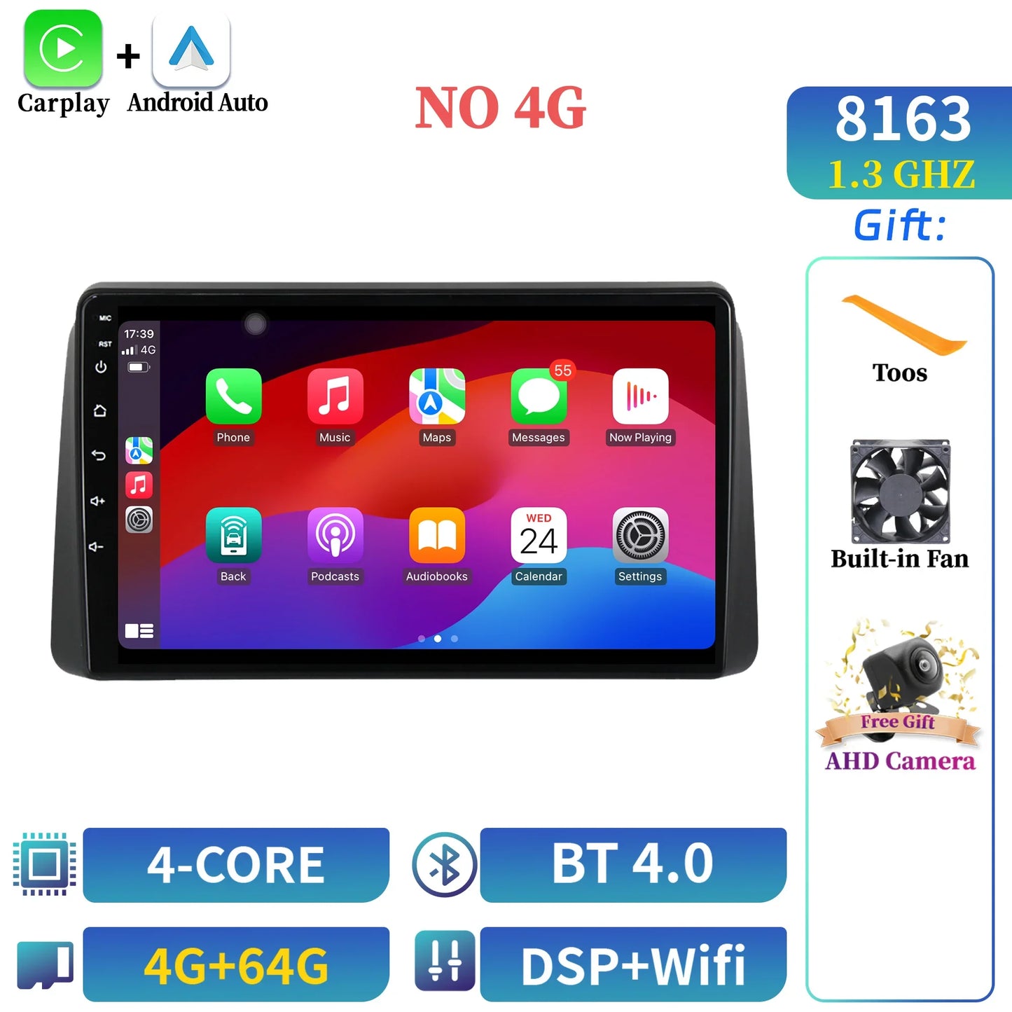 Car Radio Android 14 Multimedia Wireless Bluetooth Carplay For Chrysler Grand Voyager 5 2011-2015 7862S 8G 256G 2K QLED Screen