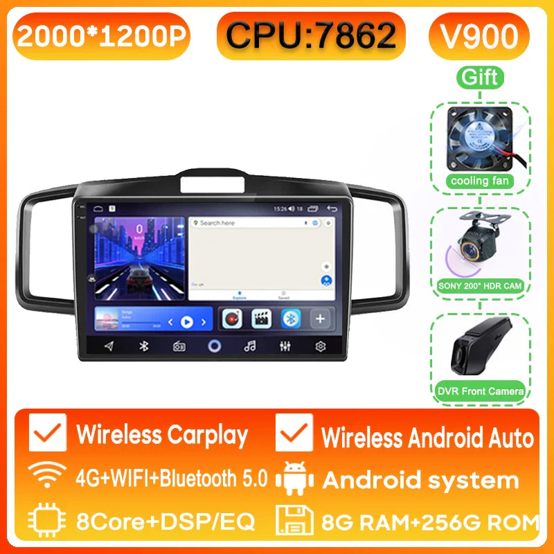 WIFI For Honda Freed 1 2008 - 2016 Car Radio Multimedia Video Player Navigation GPS Android Auto QLED Screen No 2din 2 din DVD