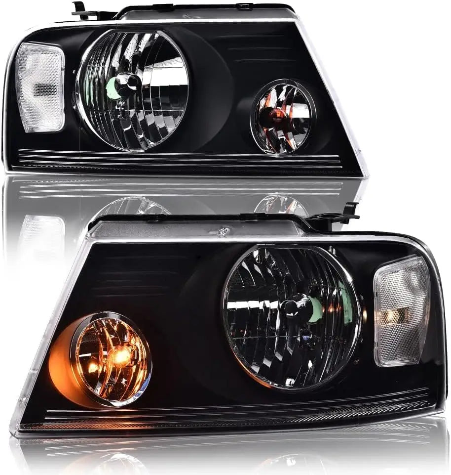 Headlight Assembly Compatible with Ford F150 2004 2005 2006 2007 2008/ Fit Lincoln Mark LT 2006-2008 Driver & Passenger Side Hea