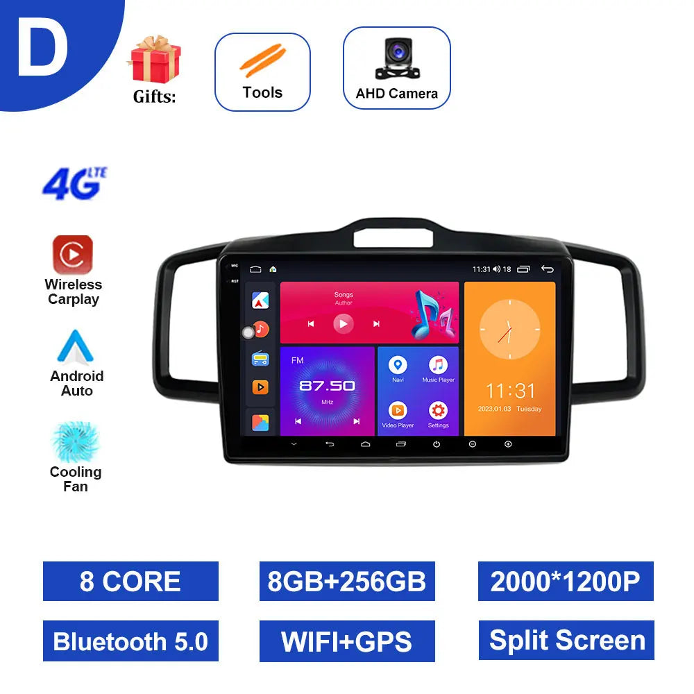 10 inch Android System for Honda Freed 2008 - 2016 Navigation GPS Car Multimedia Radio Video Player DSP Stereo WiFi+4G Bluetooth