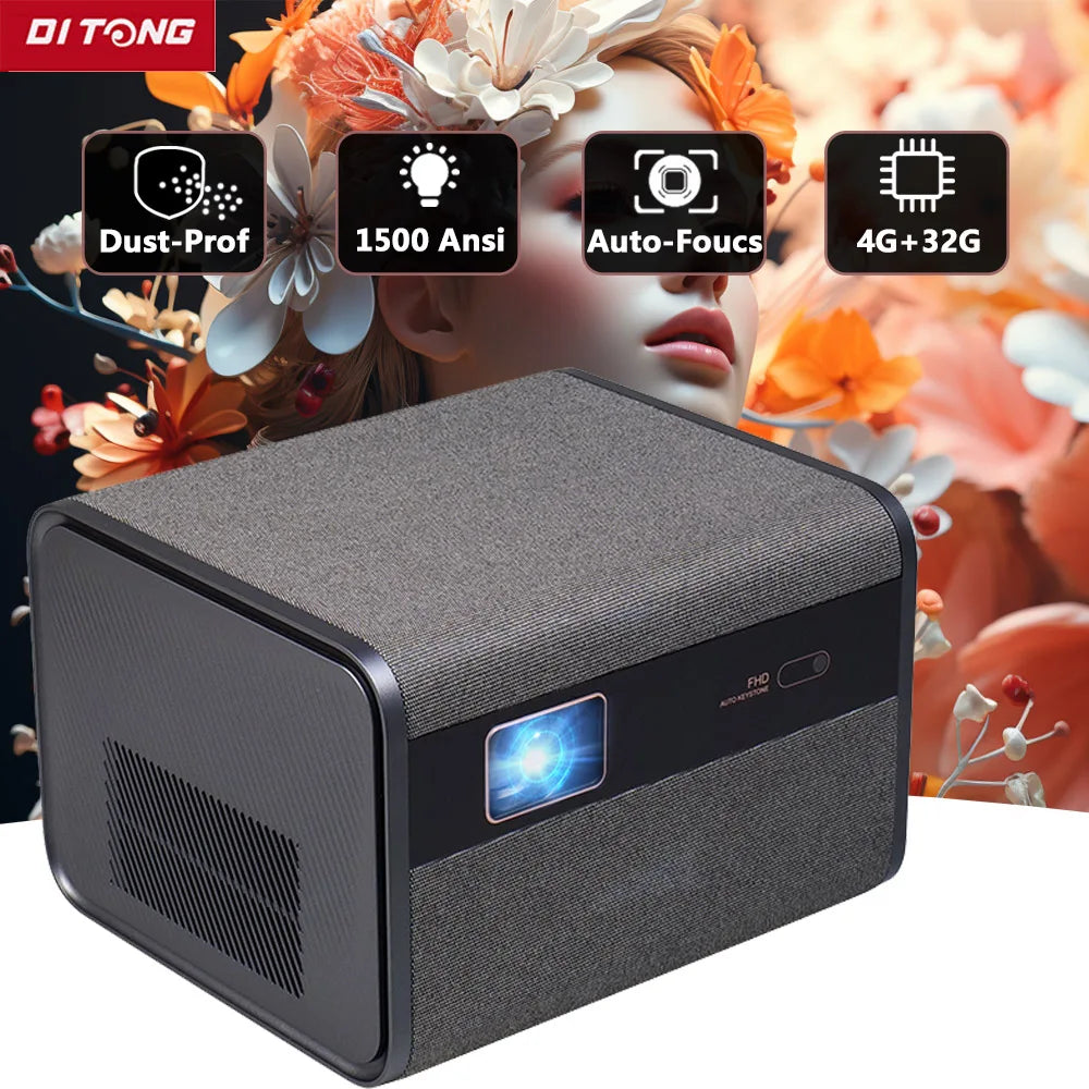 DITONG 2025 NEW J10 projector Native 1080P Autofocus 4k HD video outdoor mobile phone Android smart home theater LED projector