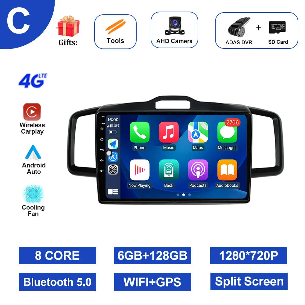 10 inch Android System for Honda Freed 2008 - 2016 Navigation GPS Car Multimedia Radio Video Player DSP Stereo WiFi+4G Bluetooth