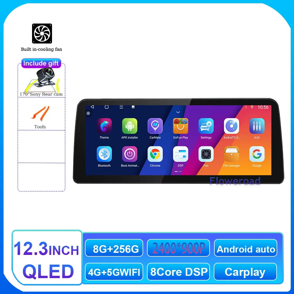 12.3inch 2400*900 Android 14 For Dodge Ram 1500 5500 2013 - 2019 Car Radio Multimedia Video Player Navigation Carplay auto WIFI
