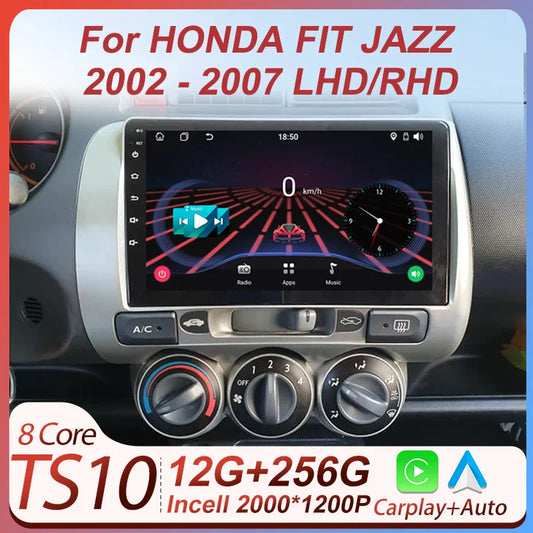 Android 14 Car Radio Multimedia Player For HONDA FIT JAZZ 2002 2003 - 2007 LHD RHD Carplay Autoradio GPS Navi 5G Wifi Bluetooth