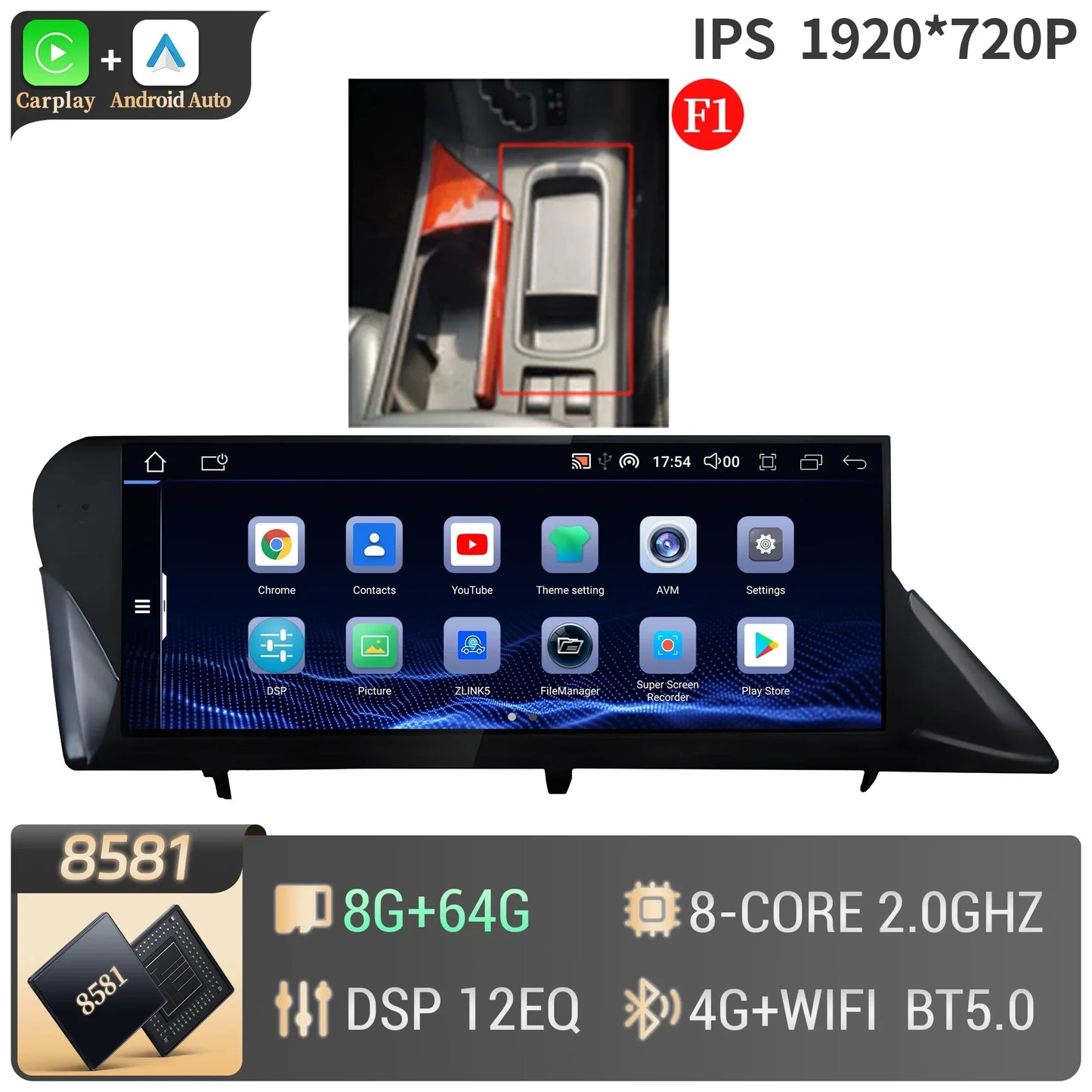 10.25" Android 14 For LEXUS RX350 RX450h RX300 RX270 RX350L 2009-2014 Car Radio Multimedia BT CarPlay Touch Screen