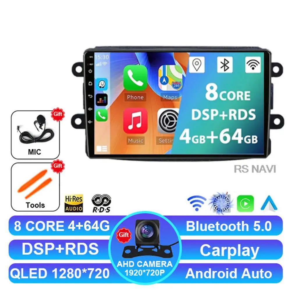 Android 14 For Renault Dacia LOGAN sandero Duster Lodgy Lada Xray Captur Dokker Car Radio Multimedia Navigation Video Player GPS