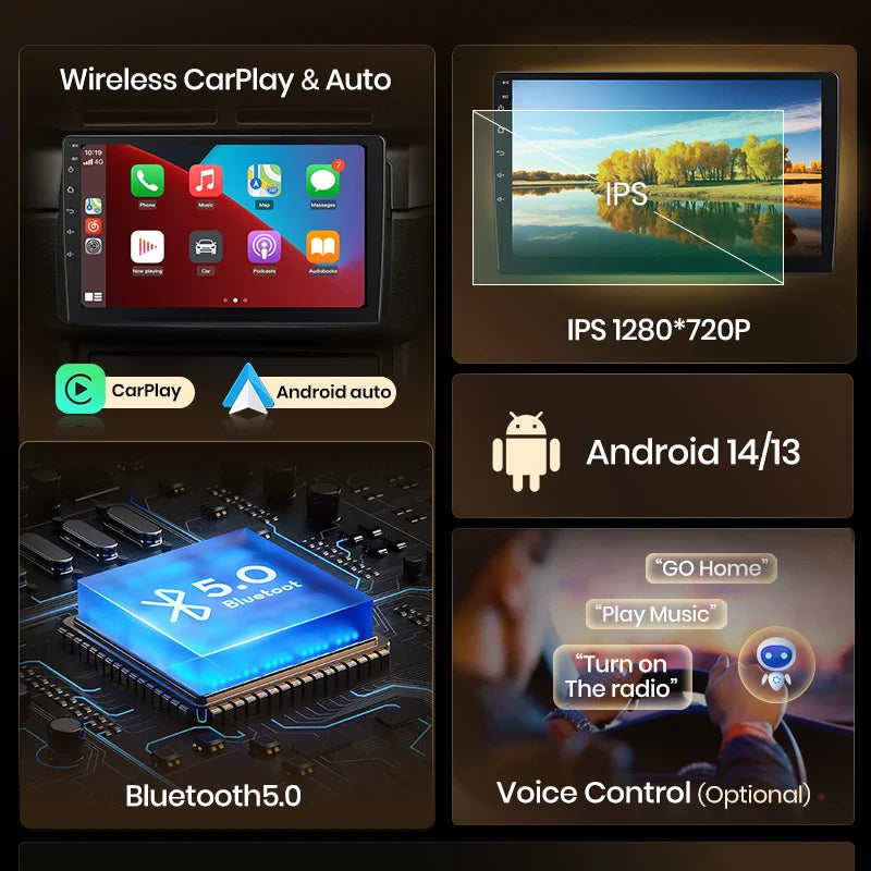 Junsun Car Stereo For Dodge RAM 1500 2013-2019 Intelligent System Wireless Carplay Android Auto GPS Navigation WiFi 4G DSP SWC