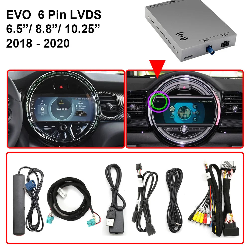 Wireless Carplay For MINI Cooper JWC R55 R56 R57 F55 F56 F57 Countryman F60 R60 Peaceman R61 CCC CIC NBT Android Auto Module Box