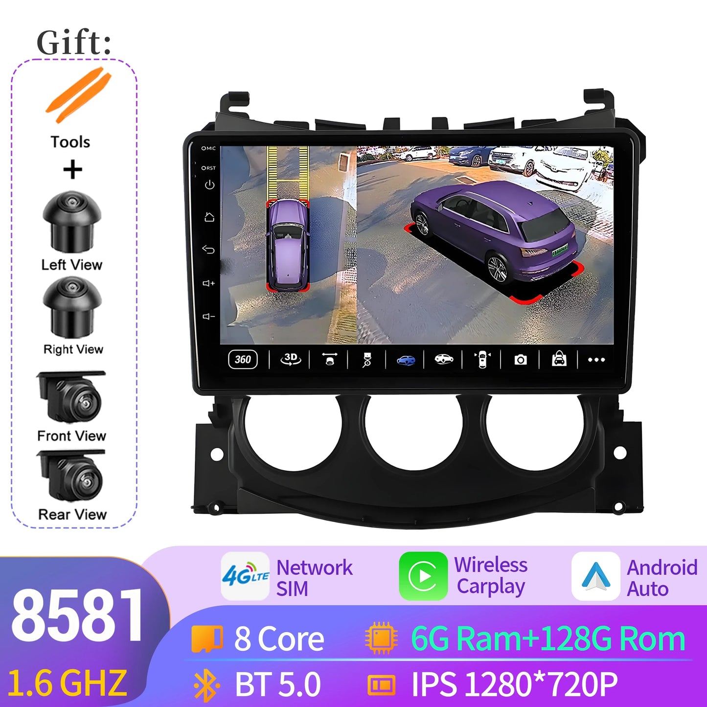 For Nissan 370 Z 370Z 2009-2012 Car Radio Multimedia Player Navigation 4G Wireless BT CarPlay Android 14 7862S 2K QLED Screen