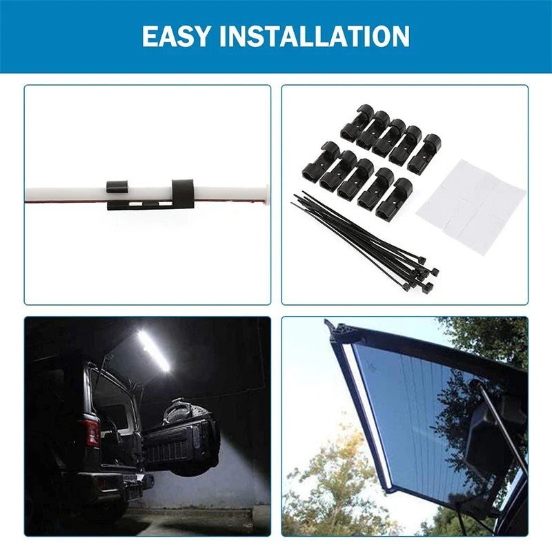 LED Rear Glass Lift Gate Dome Light Bar Strip for Jeep Wrangler JK JKU 2007-2018 JL JLU 2018-2022 100CM with Remote Control
