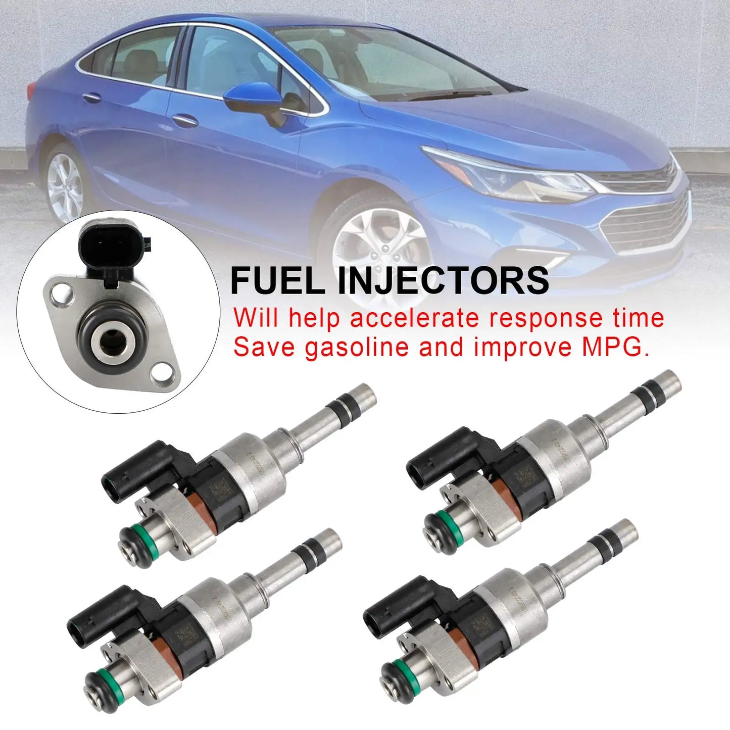 Areyourshop 4PCS Fuel Injectors 55577403 Fit for GMC 16-19 Fit for Chevry Cruze Malibu 1.4L 1.5L L4 Car Accessories Parts
