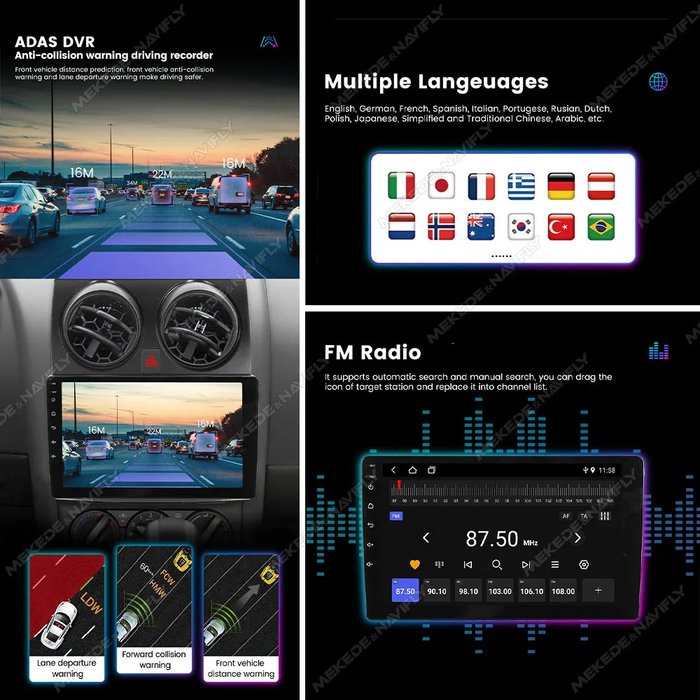 Android 14 OS IPS Car Radio For Mercedes Benz C Class W204 S204 2006 - 2011 Carplay Auto Multimedia Player GPS Stereo Navigation