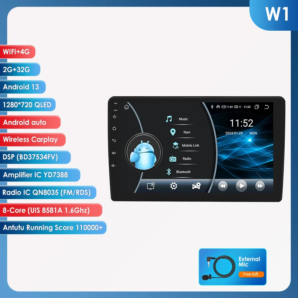 Hizpo Car Radio Android 13 For Chevrolet Silverado GMC Sierra Impala Traverse Avalanche Yukon Acadia Savana Stereo Carplay 2 Din