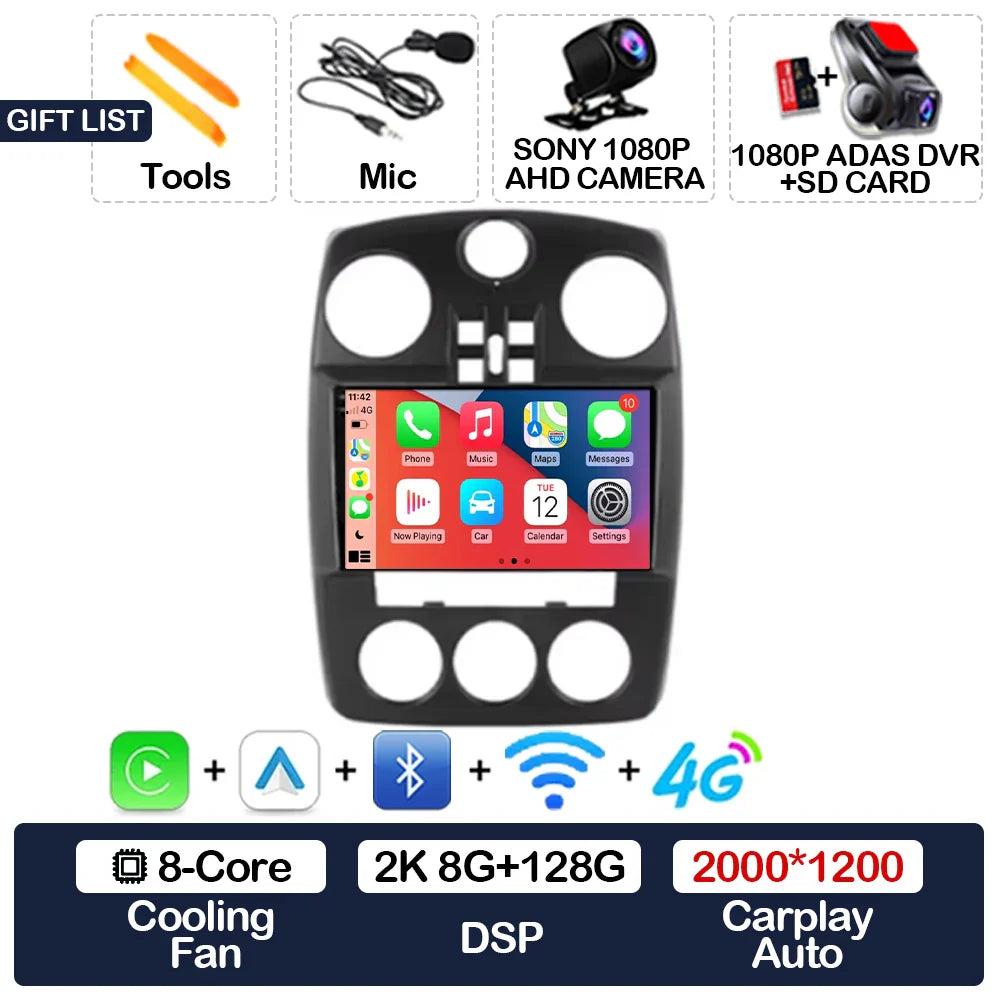 Android 15 Car Radio For Chrysler PT Cruiser 2000 - 2010 GPS NAVI BT 4G LTE 5G WIFI Multimedia Stereo Video Player Qualcomm 2DIN