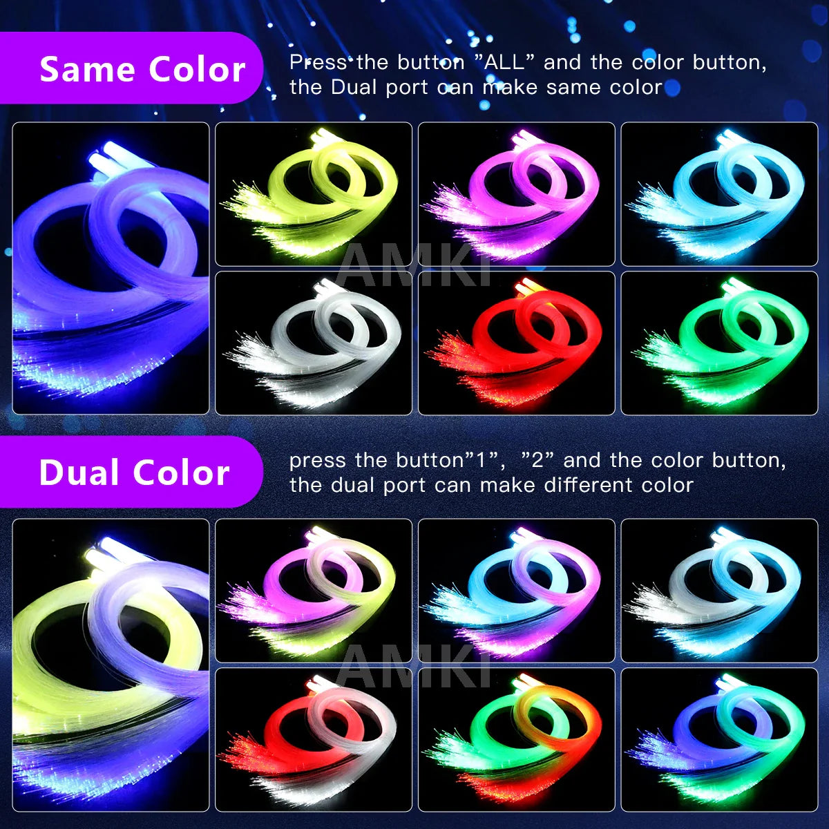 32W Dual color RGBW Car Starry Sky Ceiling Light kit Car accessories Interior APP Music Car Roof Stars Fiber Optic Light