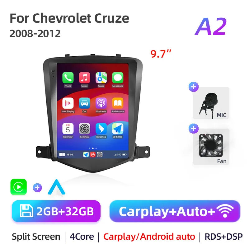 2Din Car Radio For Chevrolet Cruze J300 2008 2009-2012 Stereo Multimedia Video Player Navigation GPS Carplay 4G Android 11