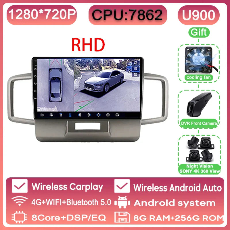 WIFI For Honda Freed 1 2008 - 2016 Car Radio Multimedia Video Player Navigation GPS Android Auto QLED Screen No 2din 2 din DVD