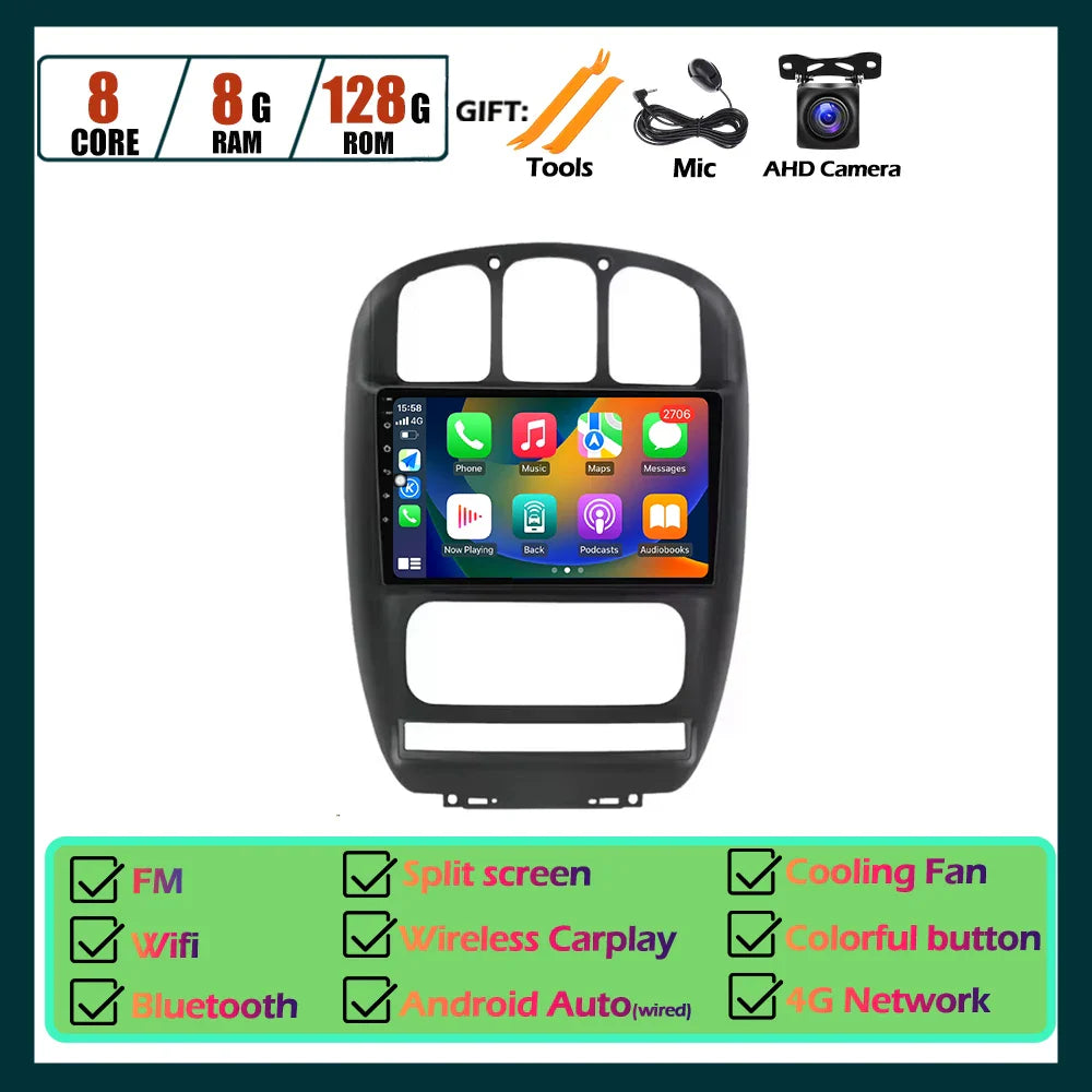 Wireless Carplay Android Auto Screen For Chrysler Voyager Rg Rs Town  & Country Rs 2000-2007 Multimedia Player Stereo Tools 4G