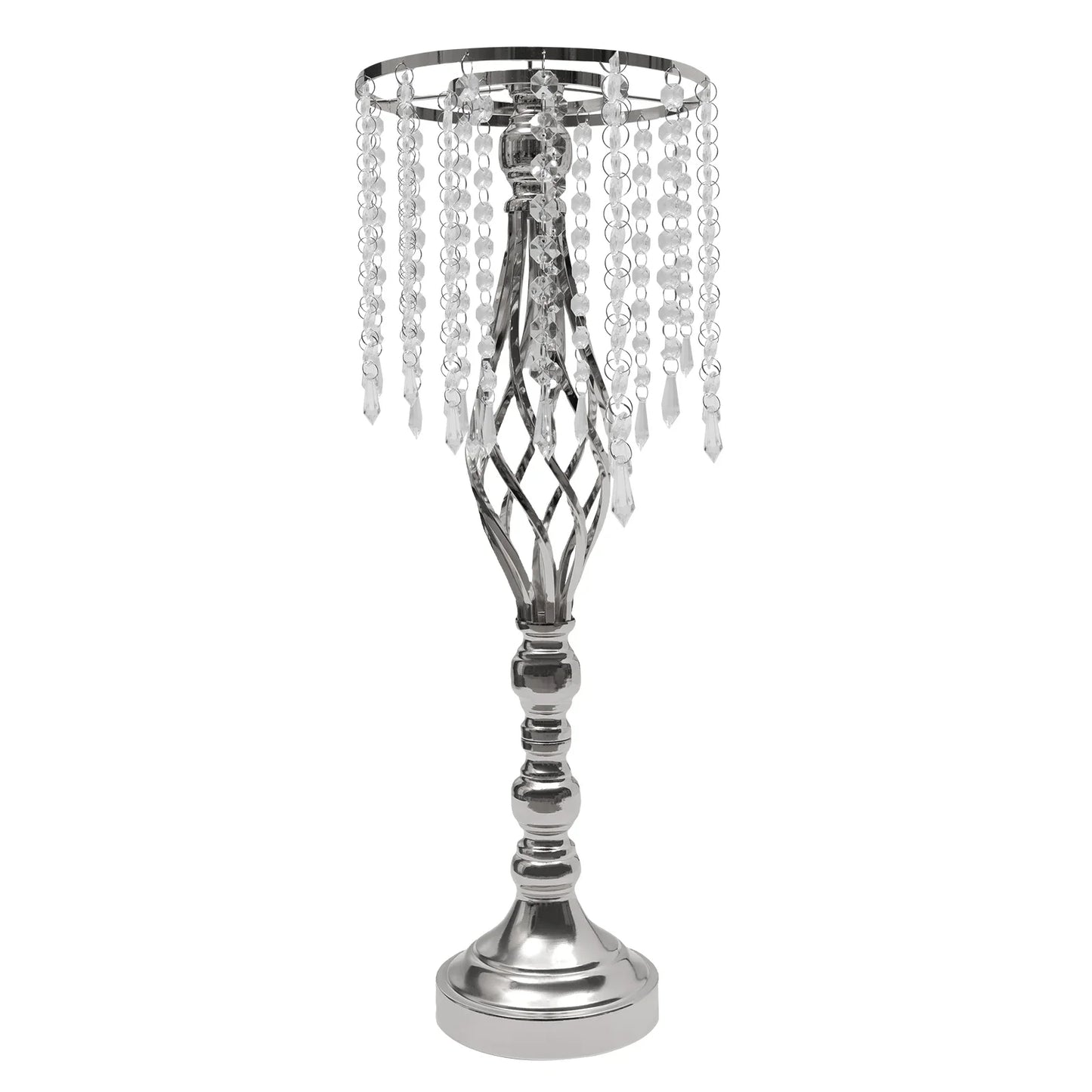 10pcs Crystal Flower Stand Wedding Centerpiece Crystal Metal Flower Vase for Reception Tables Wedding Supplies Gold/Silver