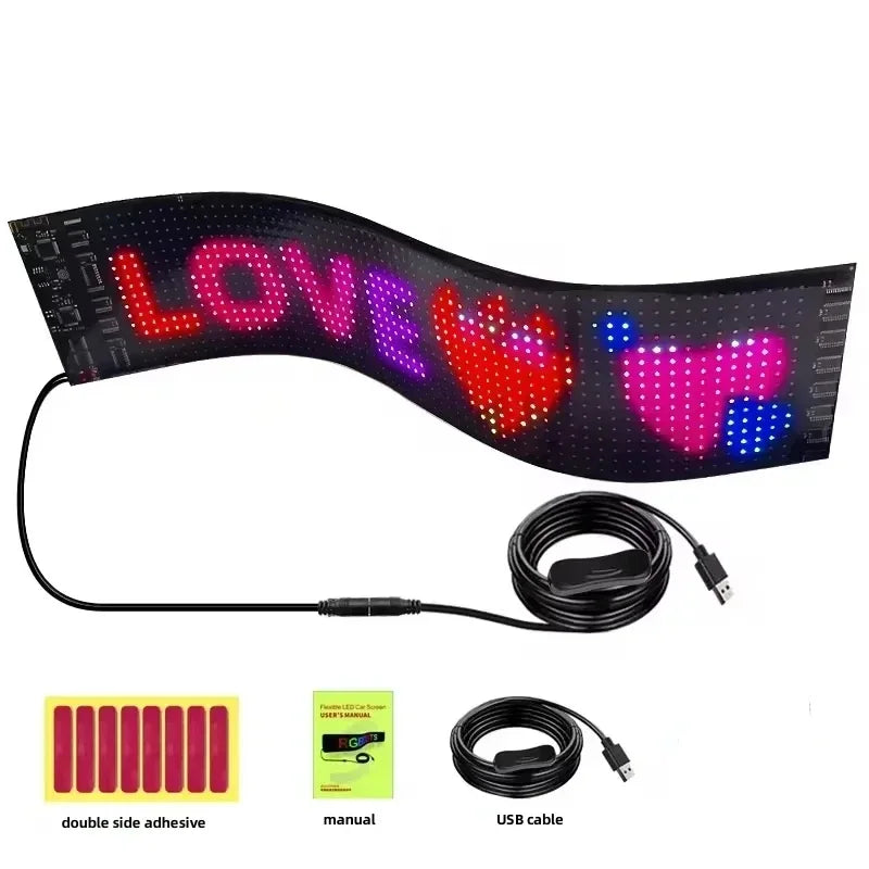 BOTAI Programmable App Control Flexible LED Sign Board Customize Sign Display Smart Screen Car Panel led matrix