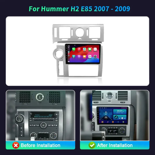 For Hummer H2 E85 2007-2009 Android 14 Car Radio Multimedia 4G GPS Navigation Wireless Bluetooth CarPlay Touch Screen Stereo