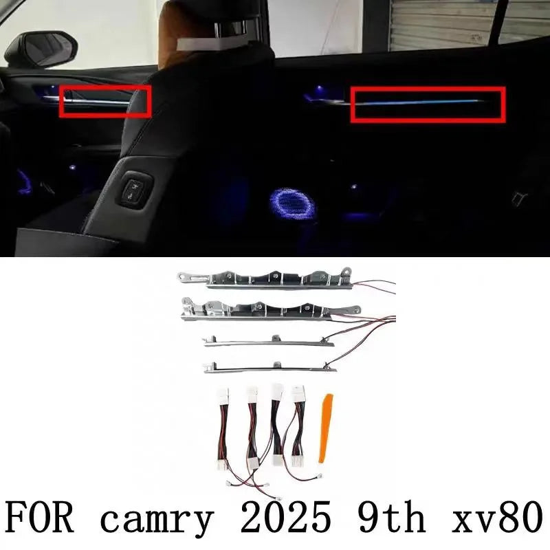 for Toyota Camry 9th xv80 generation Door light guide plate Dynamic rhythm atmosphere light upgrade ice blue LED Ambient light