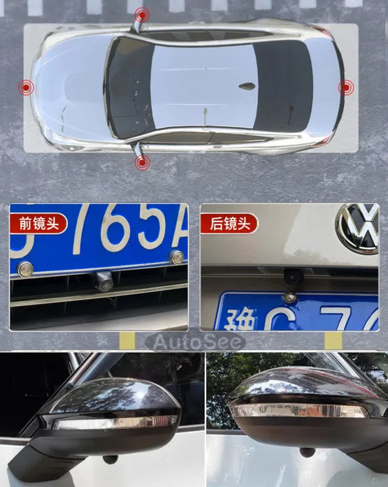 suit original OEM monitor 2020 for Dodge RAM 360 camera bird eye 3D Panorama view front rear backup Surround parking reverse kit