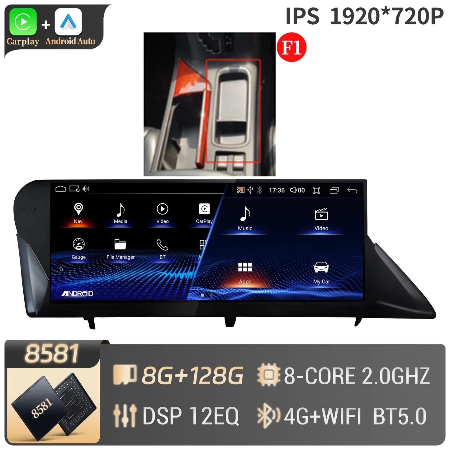 10.25" Android 14 For LEXUS RX350 RX450h RX300 RX270 RX350L 2009-2014 Car Radio Multimedia BT CarPlay Touch Screen