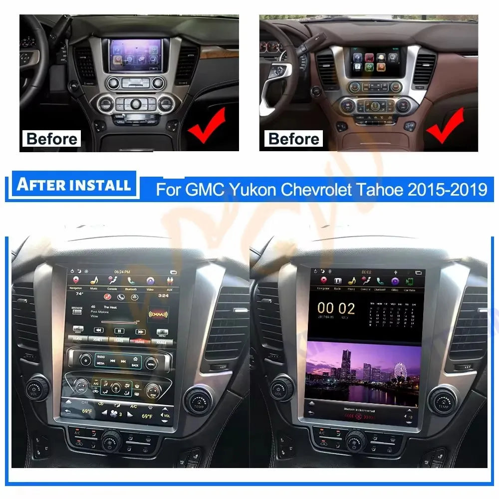 12.1" Car Radio For Chevrolet Tahoe Suburban GMC Yukon 2015-2020 Android 13 Multimedia Stereo DSP Video Player GPS Navi Carplay