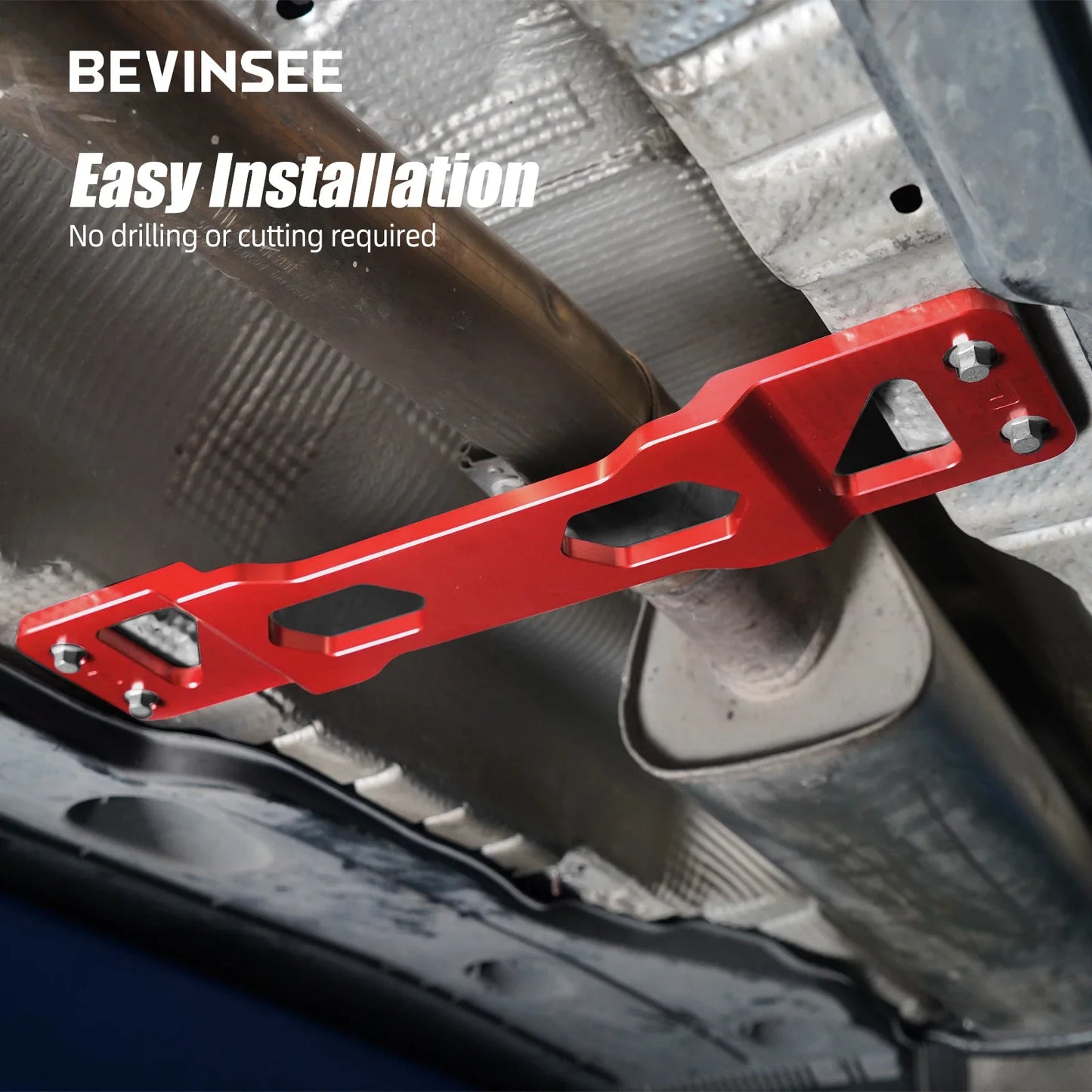 BEVINSEE Center Tunnel Chassis Brace for VW FWD MQB for Golf 7/Golf 8 GTI for Passat B8 for Tiguan for Audi A3 8Y S3 Q3 for SEAT