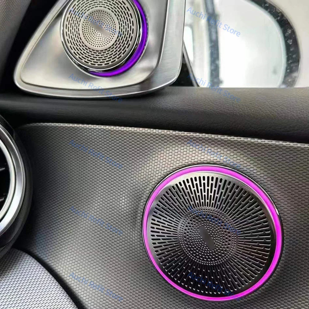 New LED Speaker Cover For Mercedes Benz W205 W213 X253 W238 C/E/GLC Class E Coupe Car Door Horn Decorative Shell Ambient Lights