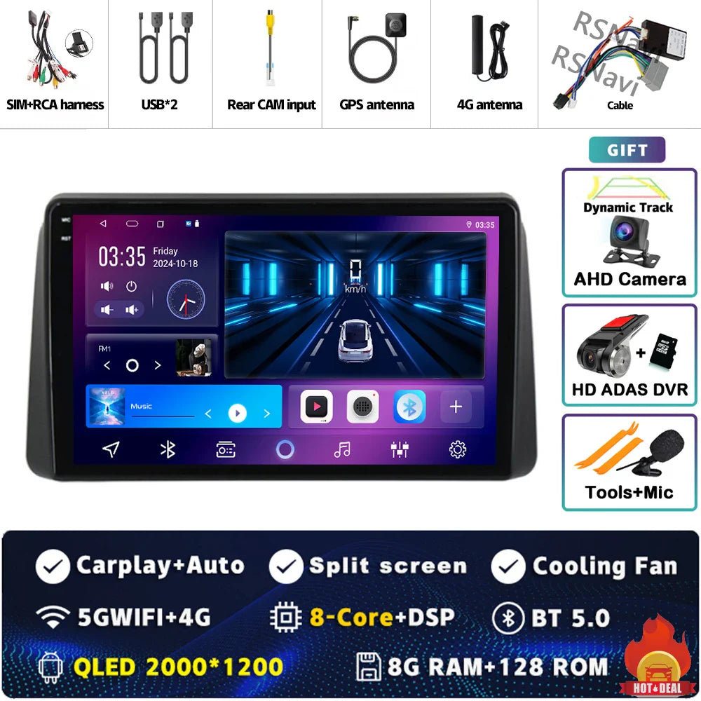 Android 14 Carplay Car Radio For Chrysler Grand Voyager 5 For Dodge Grand Caravan 2008 2011-2020 GPS Multimedia Stereo Head Unit
