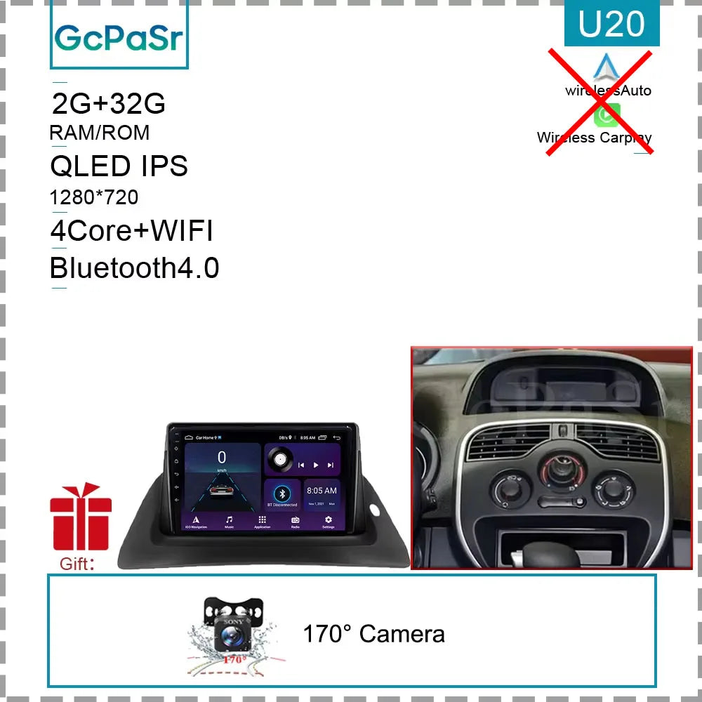 Car Radio Android For Renault kangoo 2008 2009 2010 2011 2012 2013 2014 2015 - 2018 Multimedia Player GPS Carplay Android Auto