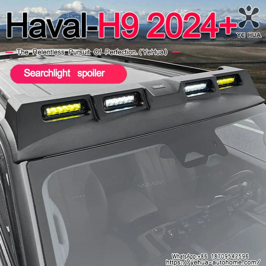 For GWM New Haval H9 MKII 2024 2025 2026 Four Eye Spoiler Roof Spotlight Platform Searchlight Car Accessories