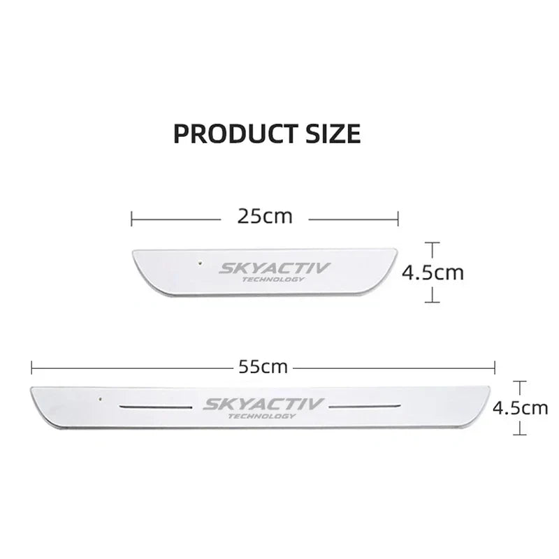 USB Welcome Pedal Lights for SKYACTIV Car RGB Door Sill Protector Pathway Lamps Streamer LED Ambient Light Accessories