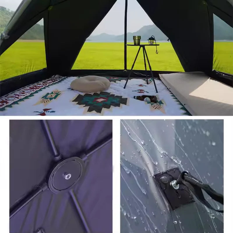Automatic Pop Up Beach Tent Ultralight Portable Outdoor Camping Sun Shelter Instant Open Shelter Family Size Triangle Tent