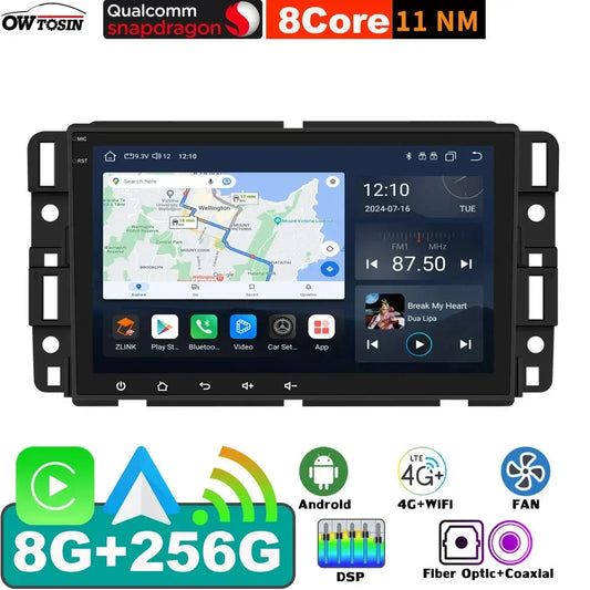 Android 13 Qualcomm 665 8G+256G Car GPS Radio For GMC Sierra Yukon Chevrolet Avalanche Silverado Buick Enclave CarPlay Audio DSP