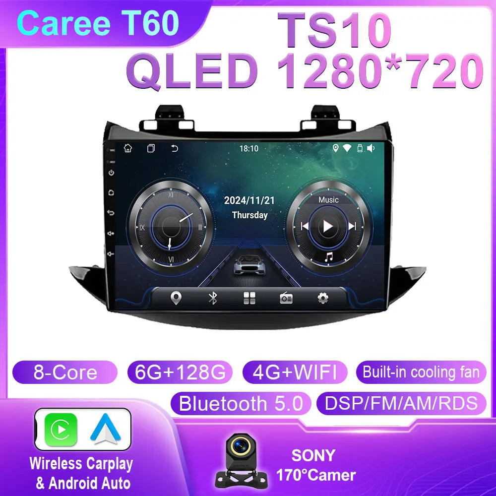 For Chevrolet Tracker Trax 2016 - 2019 Android 14 Auto Car Radio Multimedia Video Player Bluetooth GPS Navigation DSP Carplay BT