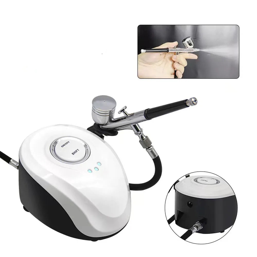 Professional Airbrush Machine for Nails Art Paint Tattoo Craft Cake Nano Mist Sprayer Beauty Tool Oxygen Injector Air Compresso