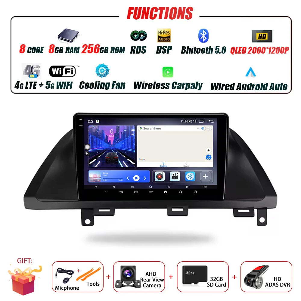 Car Radio For Honda Odyssey 2005 - 2010 Multimedia Stereo Video Player Navigation GPS Carplay 4G WIFI Android Auto 360 Camera BT
