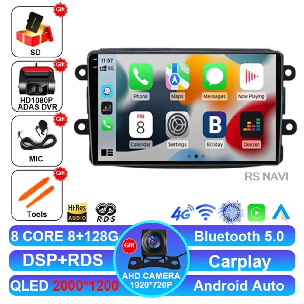Android 14 For Renault Dacia LOGAN sandero Duster Lodgy Lada Xray Captur Dokker Car Radio Multimedia Navigation Video Player GPS
